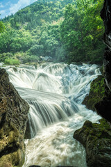 The Huangguoshu waterfall in Anshun, Guizhou, China. Long exposure photography.