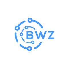 BWZ technology letter logo design on white  background. BWZ creative initials technology letter logo concept. BWZ technology letter design.