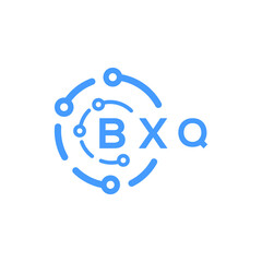BXQ technology letter logo design on white  background. BXQ creative initials technology letter logo concept. BXQ technology letter design.