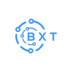 BXT technology letter logo design on white  background. BXT creative initials technology letter logo concept. BXT technology letter design.