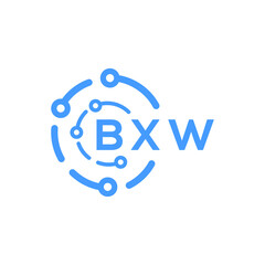 BXW technology letter logo design on white  background. BXW creative initials technology letter logo concept. BXW technology letter design.