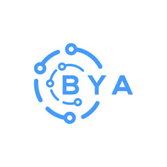 BYA technology letter logo design on white  background. BYA creative initials technology letter logo concept. BYA technology letter design.