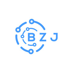 BZJ technology letter logo design on white  background. BZJ creative initials technology letter logo concept. BZJ technology letter design.