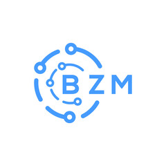 BZM technology letter logo design on white  background. BZM creative initials technology letter logo concept. BZM technology letter design.