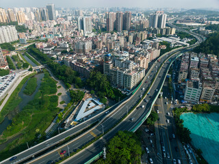 Fototapeta na wymiar Aerial view of landscape in shenzhen, China