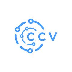 CCV technology letter logo design on white  background. CCV creative initials technology letter logo concept. CCV technology letter design.