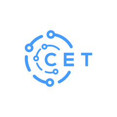 CET technology letter logo design on white  background. CET creative initials technology letter logo concept. CET technology letter design.