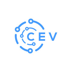 CEV technology letter logo design on white  background. CEV creative initials technology letter logo concept. CEV technology letter design.