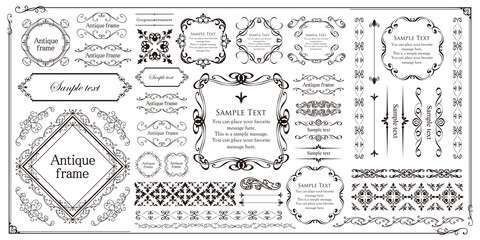 装飾デザイン　美しい額　フレームデザイン　テンプレート　アンティーク　ビンテージ　ラグジュアリー