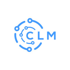 CLM technology letter logo design on white  background. CLM creative initials technology letter logo concept. CLM technology letter design.
