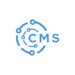 CMS technology letter logo design on white  background. CMS creative initials technology letter logo concept. CMS technology letter design.
