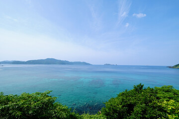 Fototapeta na wymiar 【奄美大島】西古見から見た大島海峡