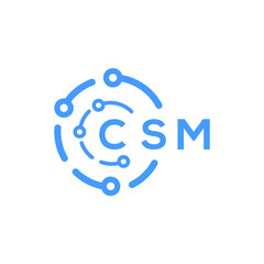 CSM technology letter logo design on white  background. CSM creative initials technology letter logo concept. CSM technology letter design.