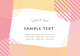 シンプル　ピンク　オレンジ　フレーム 