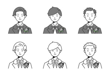 ウェディング 男性 髪型違いセット