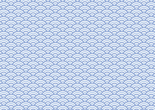 青海波　背景　ブルー　水色　交互