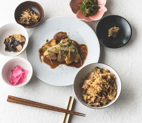 High angle view of food