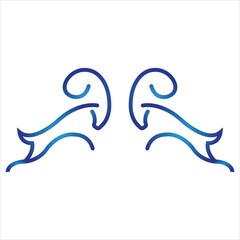 Fighting goat line art icon vector illustration