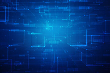 Binary Code Background, Digital Abstract technology background, flowing number one and zero text in binary code format in technology background. Internet Big data Concept