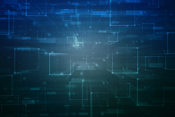 Binary Code Background, Digital Abstract technology background, flowing number one and zero text in binary code format in technology background. Internet Big data Concept