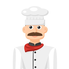 Chef or cook in simple flat vector. personal profile icon or symbol. people concept vector illustration.