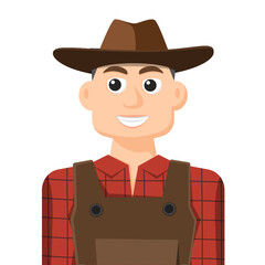 Farmer or gardener in simple flat vector. personal profile icon or symbol. people concept vector illustration.