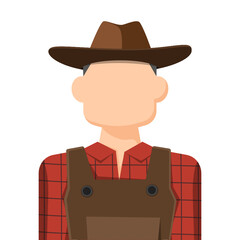 Farmer or gardener in simple flat vector. personal profile icon or symbol. people concept vector illustration.