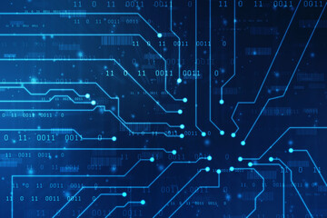 Abstract futuristic circuit board Illustration, Circuit board with various technology elements. Circuit board pattern for digital abstract technology background