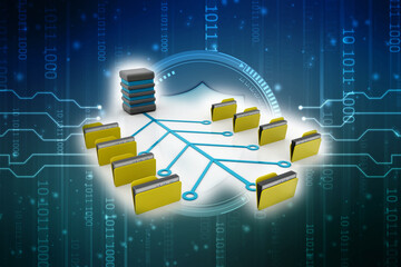 3d illustration of Data sharing concept