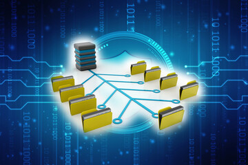 3d illustration of Data sharing concept