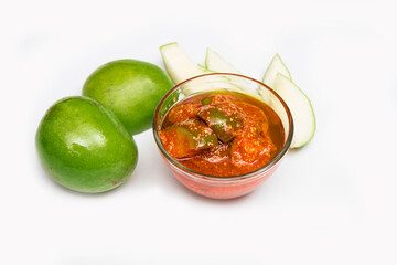 Raw mango with pickle
