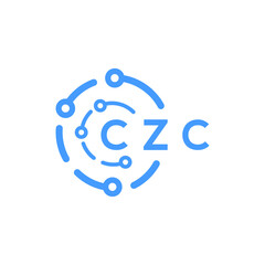 CZC technology letter logo design on white  background. CZC creative initials technology letter logo concept. CZC technology letter design.