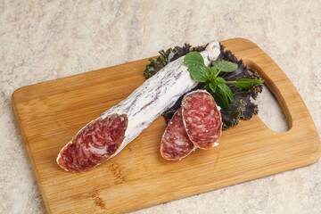 Spanish pork fuet dry sausage