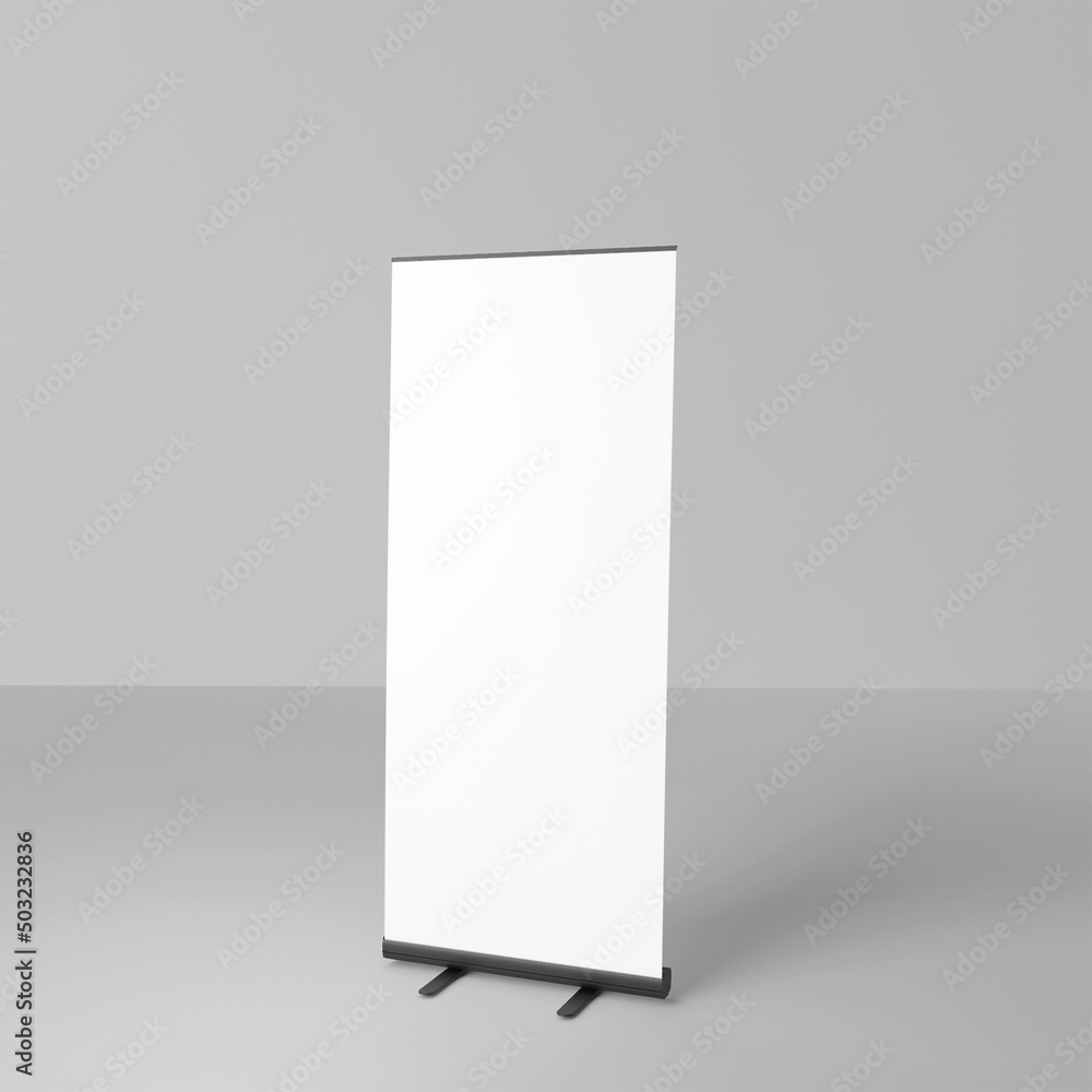Canvas Prints roll up banner isolated on white background. vector empty display mockup for presentation or exhibit