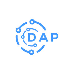 DAP technology letter logo design on white  background. DAP creative initials technology letter logo concept. DAP technology letter design.