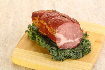 Delicous pork cured meat isolated