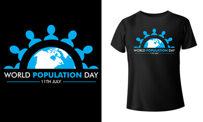 World Population Day T-Shirt Design, World Vector T-Shirt Design, Illustration, Poster Or banner Of World Population day