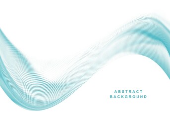 Fototapeta premium Abstract dotted particles flowing wave background