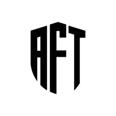 AFT letter logo design. AFT modern letter logo with black background. AFT creative  letter logo. simple and modern letter logo. vector logo modern alphabet font overlap style. Initial letters AFT   - obrazy, fototapety, plakaty