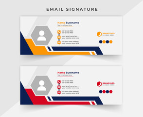 Modern Email signature template design, email signature, personal social media cover template