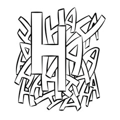 Illustration:Ha ha letter image for general use