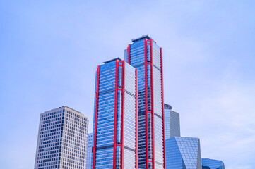 Skyscrapers in Yeouido, the financial business district of Seoul, South Korea taken during the daytime