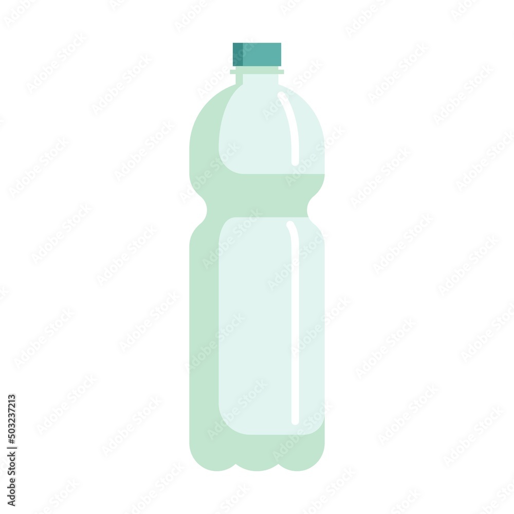 Poster garbage recycle bin. plastic bottle. vector illustration of trash container classification. cartoon 