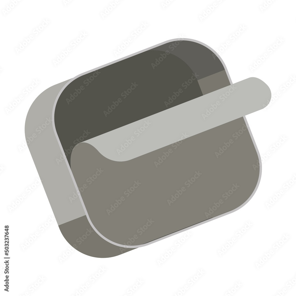 Poster rectangular tin can. garbage recycle bin. vector illustration of trash container classification. car