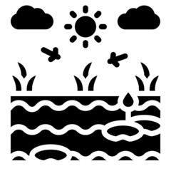 Fototapeta premium swamp glyph icon