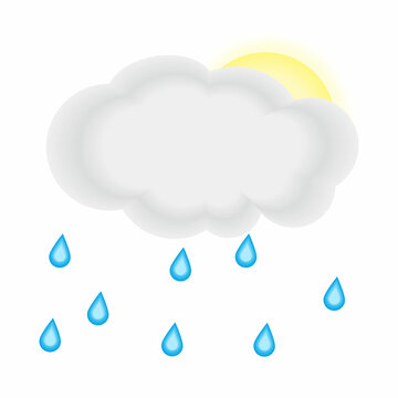 Sunny partly cloudy chance of showers weather illustration