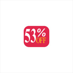 53 offer tag discount vector icon stamp on a white background