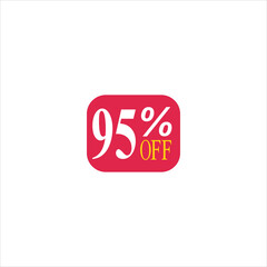 95 offer tag discount vector icon stamp on a white background