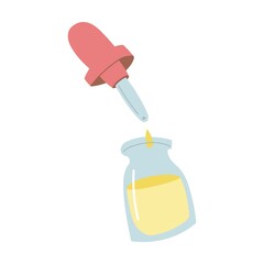 Obraz premium drop of extract, cosmetic oil cosmetics bottle for skin. Vector illustration. Cartoon nail file lotion cream isolated on white. Skincare, makeup, health concept