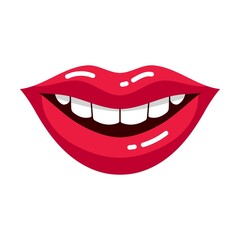 Sexy female wide open smile, cartoon illustration. Woman and girls lips